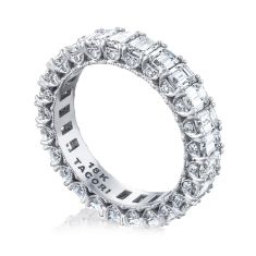 TACORI Classic Crescent RoyalT 4ctw Emerald Diamond Platinum Eternity Band - Size 7.5 TACORI Classic Crescent RoyalT 4ctw Emerald Diamond Platinum Eternity Band - Size 7.5