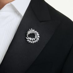 Swarovski Mesmera Marquise-Cut Zirconia Brooch, Rhodium-Plated