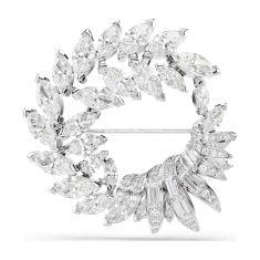 Swarovski Mesmera Marquise-Cut Zirconia Brooch, Rhodium-Plated