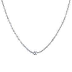8ctw ECONIC Star Round Lab Grown Diamond 14k White Gold Tennis Necklace - 80th Anniversary Collection 1