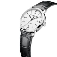 Baume & Mercier Classima 10874 Automatic White Dial Black Leather Strap Watch 40mm - M0A10874
