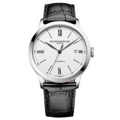 Baume & Mercier Classima 10874 Automatic White Dial Black Leather Strap Watch 40mm - M0A10874 Baume & Mercier Classima 10874 Automatic White Dial Black Leather Strap Watch 40mm - M0A10874