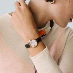 Joia de Baume & Mercier 10849 Quartz Silver Dial Black Leather Strap Watch 28mm - M0A10849
