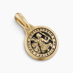 Men's David Yurman St. Christopher Amulet in 18K Yellow Gold, 21.2mm