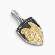 Men's David Yurman St. Michael Amulet in Sterling Silver with 14K Yellow Gold, 26mm