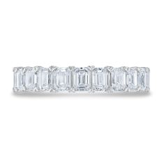 2ctw Emerald Diamond 14k White Gold Wedding Band