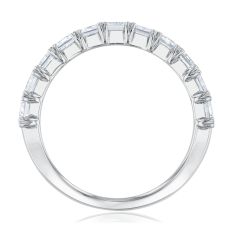 2ctw Emerald Diamond 14k White Gold Wedding Band