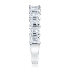 2ctw Emerald Diamond 14k White Gold Wedding Band