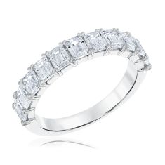 2ctw Emerald Diamond 14k White Gold Wedding Band