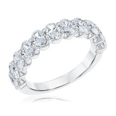 2 1/5ctw Oval Diamond 14k White Gold Wedding Band