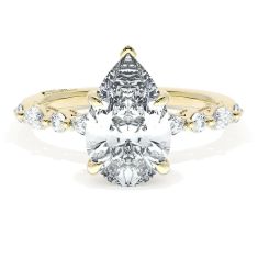 TACORI Sculpted Crescent 3/8ctw Diamond Pear Solitaire 18k Yellow Gold Engagement Ring Setting