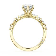 TACORI Sculpted Crescent 3/8ctw Diamond Pear Solitaire 18k Yellow Gold Engagement Ring Setting