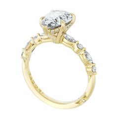 TACORI Sculpted Crescent 3/8ctw Diamond Pear Solitaire 18k Yellow Gold Engagement Ring Setting TACORI Sculpted Crescent 3/8ctw Diamond Pear Solitaire 18k Yellow Gold Engagement Ring Setting