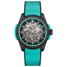 Norqain Wild One Skeleton Black Dial Turquoise Rubber Strap Watch 42mm - N3000.07Q27.B07.R02 Norqain Wild One Skeleton Black Dial Turquoise Rubber Strap Watch 42mm - N3000.07Q27.B07.R02