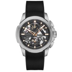 Norqain Independence Skeleton Chronograph Black Dial Black Rubber Strap Watch 42mm - N3200.40S01.B01.R01 Norqain Independence Skeleton Chronograph Black Dial Black Rubber Strap Watch 42mm - N3200.40S01.B01.R01