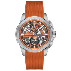 Norqain Independence Skeleton Chronograph Orange Dial Orange Rubber Strap Watch 42mm - N3200.40S01.O01.R01 Norqain Independence Skeleton Chronograph Orange Dial Orange Rubber Strap Watch 42mm - N3200.40S01.O01.R01