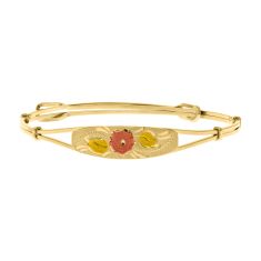 Child's 14k Gold-Filled Floral Engraved Expandable Bangle Bracelet