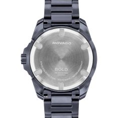 Movado BOLD Verso S Blue Ion-Plated Stainless Steel Watch 42mm - 3601479