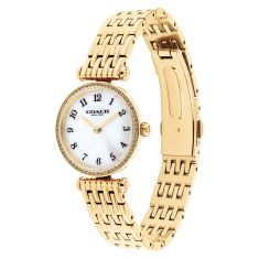 COACH Cary Mother-of-Pearl Dial Crystal Accent Gold-Tone Stainless Steel Watch 26mm - 14504704