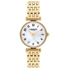 COACH Cary Mother-of-Pearl Dial Crystal Accent Gold-Tone Stainless Steel Watch 26mm - 14504704