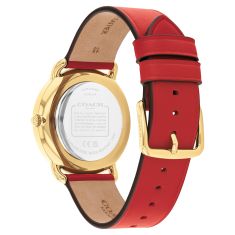 COACH Elliot Year of the Sheep Red Dial Leather Strap Watch 36mm – 14504750
