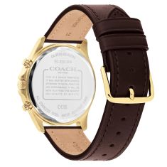 COACH Oliver Blue Dial Brown Leather Strap Watch 41mm - 14602781