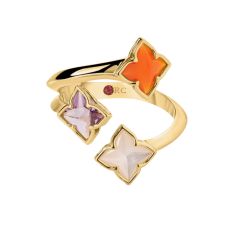 Roberto Coin Venetian Princess Carnival Three Row Flower 18k Yellow Gold Ring - Size 6.5 Roberto Coin Venetian Princess Carnival Three Row Flower 18k Yellow Gold Ring - Size 6.5
