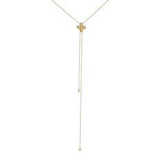 Roberto Coin Princess Flower 1/20ctw Diamond Accent 18k Yellow Gold Lariat Necklace 1