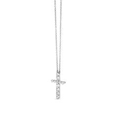 Roberto Coin 1/3ctw Diamond 18k White Gold Cross Pendant Necklace