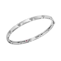 Roberto Coin Love in Verona 1/10ctw Diamond Pave 18k White Gold Narrow Bangle Bracelet 1