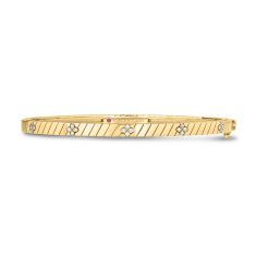 Roberto Coin Love in Verona 1/10ctw Diamond 18k Yellow Gold Bangle Bracelet 1