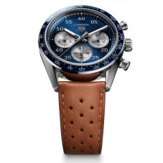 TAG Heuer CARRERA Chronograph Sport Automatic Blue Dial Brown Leather Strap Watch 42mm - CDB2111.FC8378