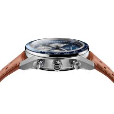 TAG Heuer CARRERA Chronograph Sport Automatic Blue Dial Brown Leather Strap Watch 42mm - CDB2111.FC8378