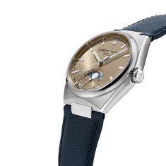 Frederique Constant Manufacture Highlife Moonphase Date Blue Leather Strap Watch 39mm - FC-716RG3NH6