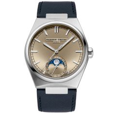 Frederique Constant Manufacture Highlife Moonphase Date Blue Leather Strap Watch 39mm - FC-716RG3NH6