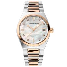 Ladies' Frederique Constant Highlife Quartz Diamond Mother-of-Pearl Dial Two-Tone Watch 31mm - FC-240MPWD2NH22B
