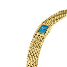 Frederique Constant Classics Manchette Square Genuine Turquoise Dial Yellow Gold-Tone Watch 25.7mm - FC-200TU1MC5B