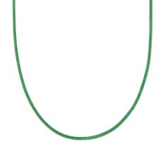 NARRATIVE Green Waxed Cord Sterling Silver Necklace 1