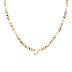 NARRATIVE 10k Yellow Gold 5.4mm Paperclip Chain Charm Clasp Necklace 1