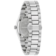 Bulova Super Seville White Magnesite Dial Stainless Steel Watch 35mm - 96A344