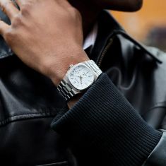 Bulova Super Seville White Magnesite Dial Stainless Steel Watch 35mm - 96A344