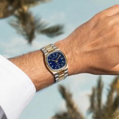 Bulova Super Seville Blue Sodalite Dial Two-Tone Stainless Steel Watch 35mm - 98A337
