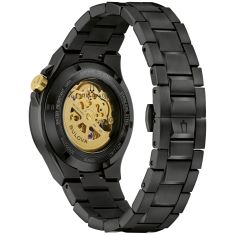 Bulova Maquina Automatic Black Dial Black Stainless Steel Bracelet Watch 42mm - 98A340