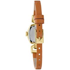 Bulova Goddess of Time Jackie Champagne Dial Brown Leather Strap Watch 18mm - 97L202