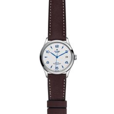 1926 36mm Opaline and Blue Dial Brown Leather Strap Watch M91450-0010
