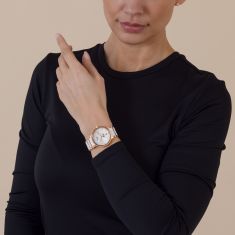 Rado Centrix Moonphase Diamonds Rose Gold-Tone PVD and White High-Tech Ceramic Bracelet Watch 35mm - R30232922