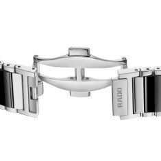 Rado Integral Black Diamond Dial Stainless Steel and Black Ceramic Link Bracelet Watch 31.5mm - R20255712