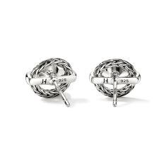 John Hardy Icon Stud Swiss Blue Topaz Sterling Silver Earrings