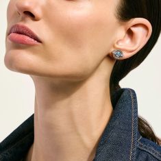 John Hardy Icon Stud Swiss Blue Topaz Sterling Silver Earrings