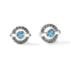 John Hardy Icon Stud Swiss Blue Topaz Sterling Silver Earrings John Hardy Icon Stud Swiss Blue Topaz Sterling Silver Earrings